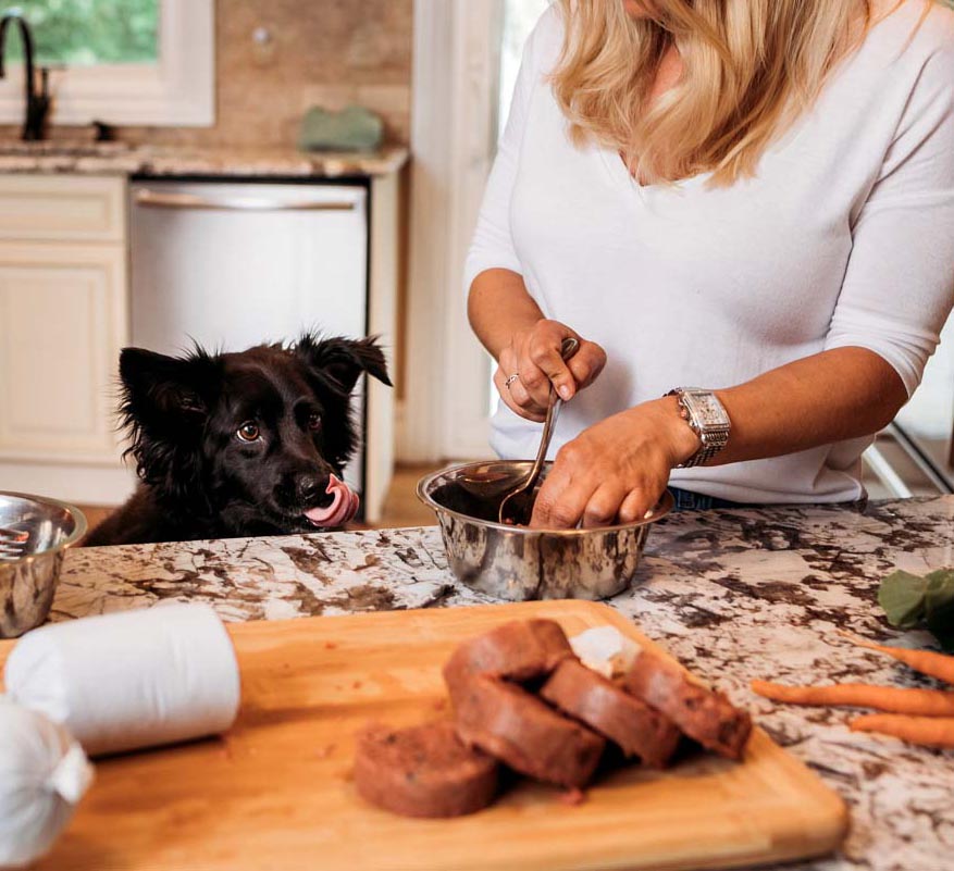 Yum yum feeding raw dog food